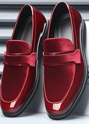 Nuove Scarpe da Cerimonia di Lusso per Uomo, Mocassini Rossi in Pelle Scamosciata, Calzature Formali Eleganti, Zapatos Hombre