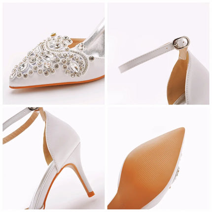 Sandali con tacco alto a punta décolleté da donna scarpe con scollo a barchetta firmate scarpe da sposa da donna scarpe da sera con tacco blu navy