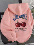 Hoodie Women's Cherry Print Hooded Sweatshirt Oversized Casual Pullover with Cherry Graphic Hoodies Hip Hop Sweatshirt Unisex