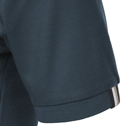 Men's Casual Short Sleeve Button-Up Lapel Solid Color T-Shirt
