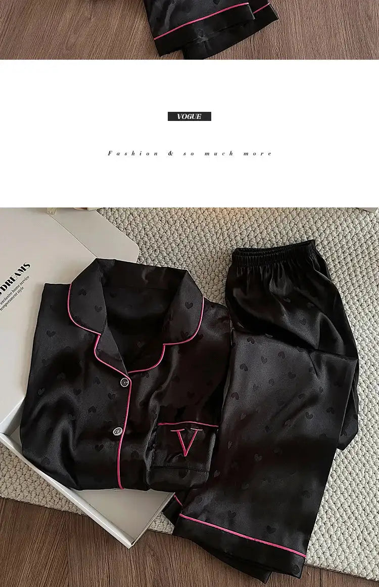 Pigiama floreale da donna della nuova estate Ragazze Estate Piccoli pantaloni freschi a maniche corte Abito da casa in raso di seta ghiacciata Foto reali platinumshop