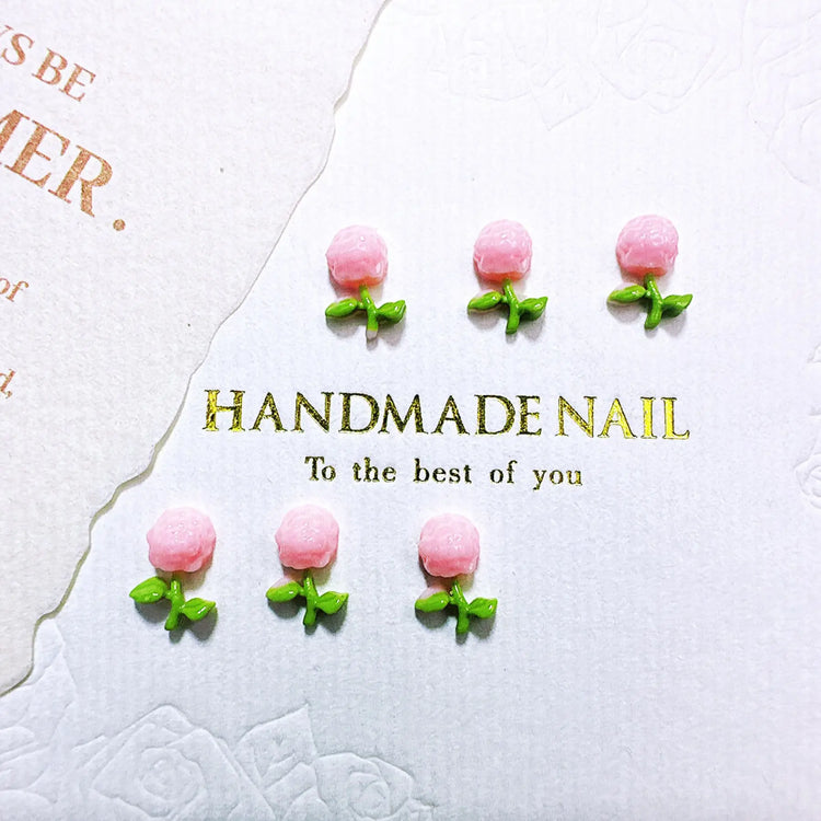 50/100/200Pcs, 5*8mm, Camellia, Rose, Lily of The Valley, Sweet, Flower Series, Nail Accessories, Stereo, DIY