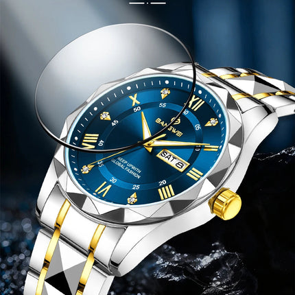 BANGWEI Orologio da donna elegante e lussuoso al quarzo, orologio da polso classico e semplice in acciaio inossidabile, con data automatica, impermeabile, con diamanti platinumshop