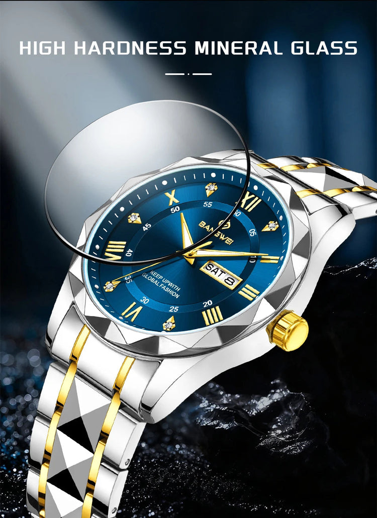 BANGWEI Orologio da donna elegante e lussuoso al quarzo, orologio da polso classico e semplice in acciaio inossidabile, con data automatica, impermeabile, con diamanti platinumshop