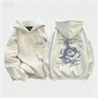 Dark Aesthetic Smoky Rose Back Print Hoodie Unisex Oversized Letter Graphic Daily Wear Pullover Tops