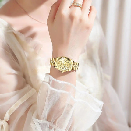 POEDAGAR Orologio da polso da donna alla moda Impermeabile Data luminosa Orologi da donna eleganti Orologio al quarzo in acciaio inossidabile per donna Reloj platinumshop