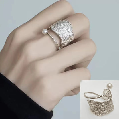 VENTFILLE Anello largo ad arco in argento sterling 925 per gioielli di design punk con geometria femminile regalo asimmetrico Dropshipping