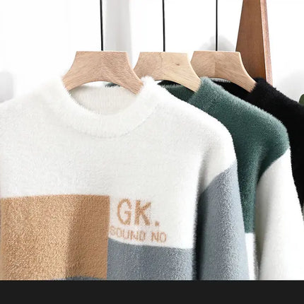Sweaters men 2025 Winter Letter pattern thick sweater men Student youth sweaters autumn Men's wool pullovers full size S-3XL