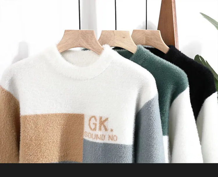 Sweaters men 2025 Winter Letter pattern thick sweater men Student youth sweaters autumn Men's wool pullovers full size S-3XL