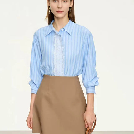 Gonne casual semplici da donna, stile coreano, a vita alta, per l'ufficio, da pendolare, a trapezio, tinta unita, abbinabili a tutto, gonne femminili