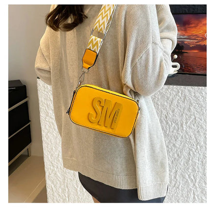 Cross-Border Style Camera Bag Fashionable Retro Women's Shoulder Slant Bag Small Square Bag Street Trend PU Material PlatiNum
