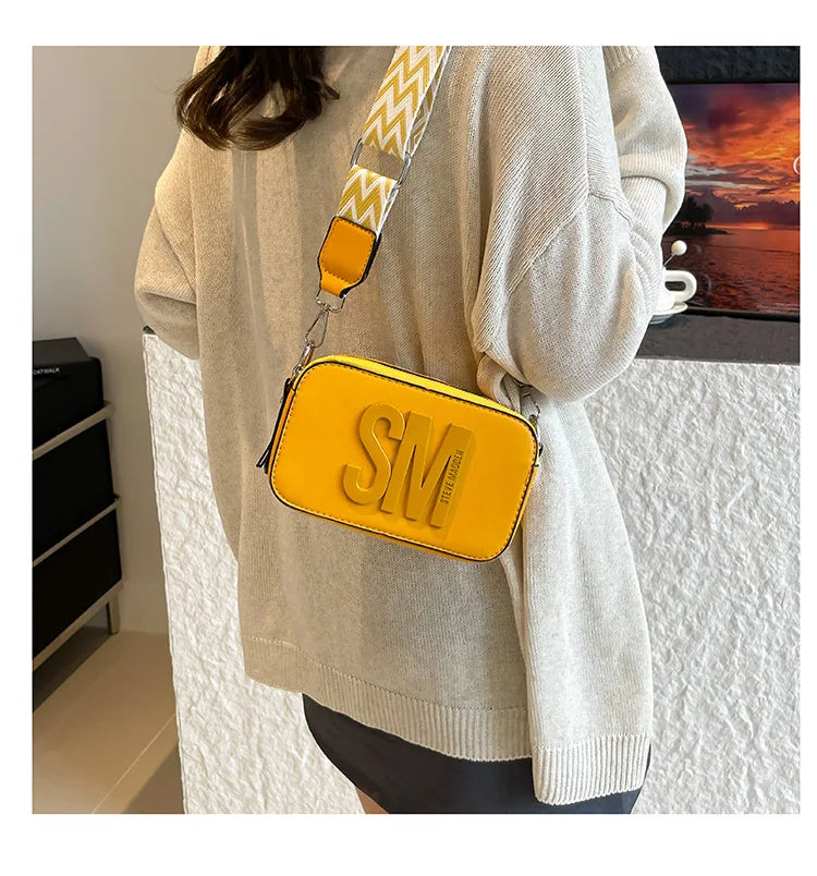 Cross-Border Style Camera Bag Fashionable Retro Women's Shoulder Slant Bag Small Square Bag Street Trend PU Material PlatiNum