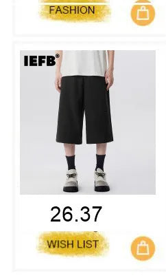 IEFB Niche Pantaloncini in denim da uomo con schizzi di vernice, casual, a gamba larga, alla moda, vestibilità ampia, lunghezza al ginocchio, 9X3271