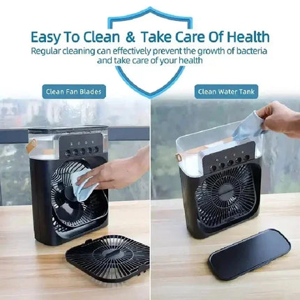 Nuovo 3 in 1 ventilatore condizionatore d'aria domestico mini dispositivo di raffreddamento dell'aria LED luce notturna umidificatore portatile ventola di regolazione dell'aria ufficio casa ventilatore