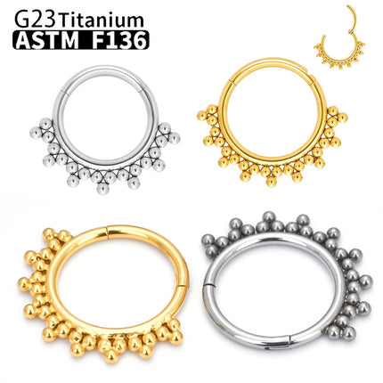 G23 Titanium Piercing Nose Ring Body Jewelry Hoop earings ASTM F136 Cartilage Tragus Diaphragm Titanium Hing PlatiNum