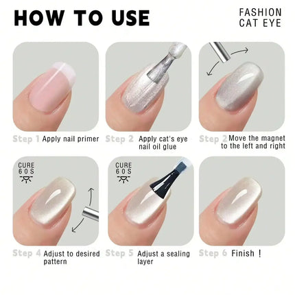 3x0.7cm Round Nail Art Cat Eye Gel Magnetic Pen for Gel Polish 3D Cat Eye Nails Painting Strong Magnet Stick Manicure DIY 2030