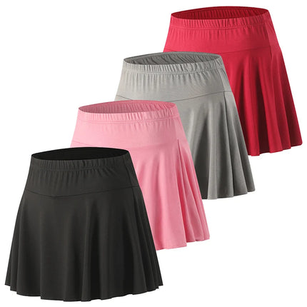 1/3-teiliges Set aus Damen-Midirock, einfarbigen Sommerschutzshorts, plissiertem Rock für Sport und Freizeit, modischem Yoga-Rock