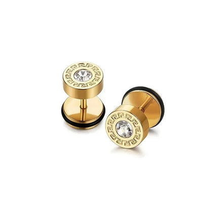 CAOSHI Piccoli orecchini a bottone dal design versatile per le donne Accessori per gioielli in filo stile hip-hop punk con zirconi cubici platinumshop