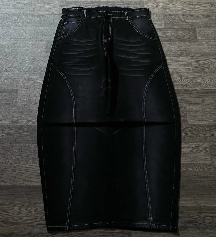 Jeans Larghi da Donna Y2K Gothic Hip Hop Joker con Stampa Retrò e Ricami a Lettere, Nuova Moda Americana 2026