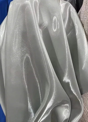 Tessuto Satinato Liquido Lucido di Lusso Riflettente Effetto Galassia per Abiti da Sposa e Design di Abiti alla Moda