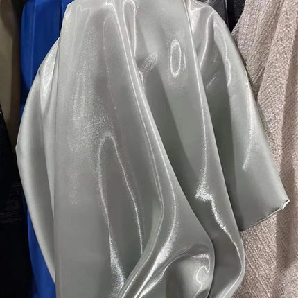 Tessuto Satinato Liquido Lucido di Lusso Riflettente Effetto Galassia per Abiti da Sposa e Design di Abiti alla Moda
