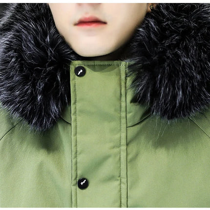 Winter Men's Long Down Jacket Fashion Male Thermal Parkas Coats Casual Men Classic Fur Collar Warm Padded Jackets Clothing 5XL