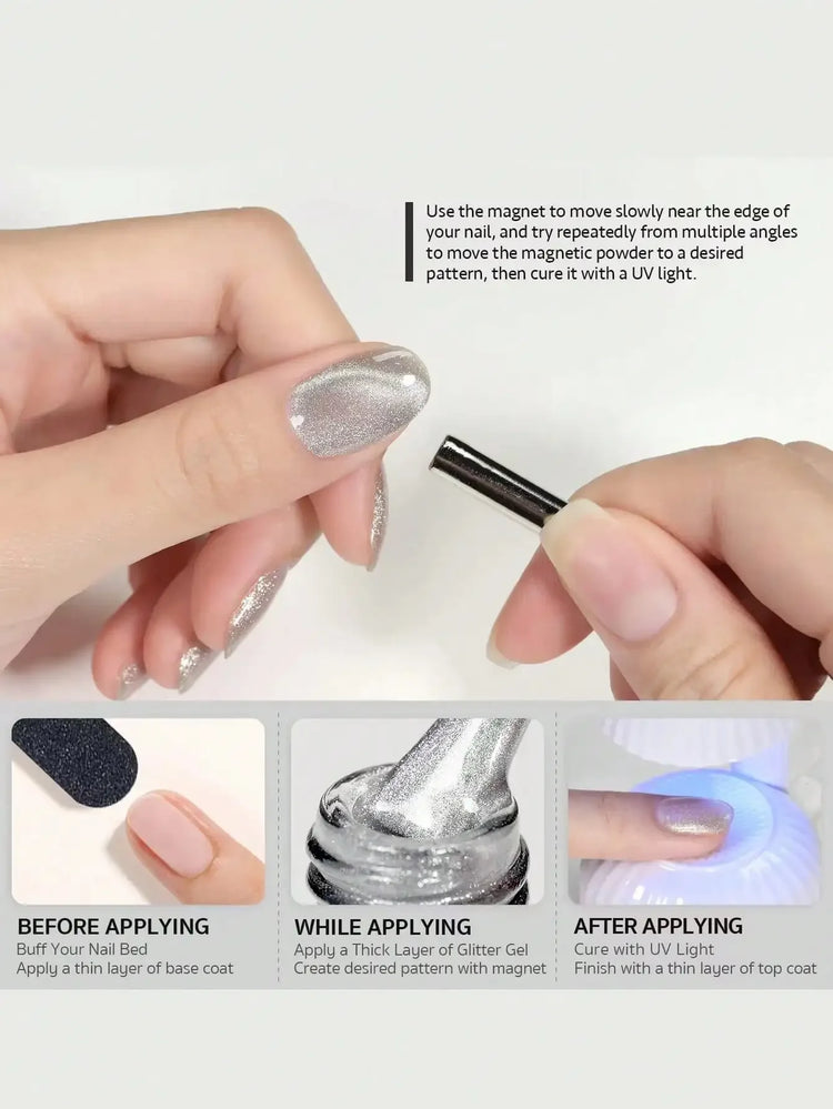 3x0.7cm Round Nail Art Cat Eye Gel Magnetic Pen for Gel Polish 3D Cat Eye Nails Painting Strong Magnet Stick Manicure DIY 2030