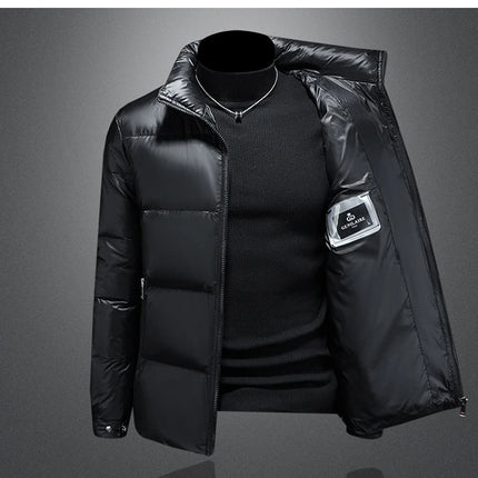 New Men's Short Down Jacket Korean Style Trendy stand collar Winter Coat Fashionable Stylish Warm Puffer Jacket