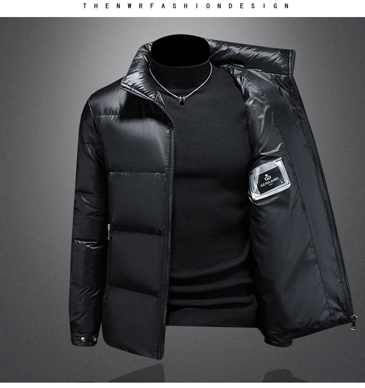 New Men's Short Down Jacket Korean Style Trendy stand collar Winter Coat Fashionable Stylish Warm Puffer Jacket