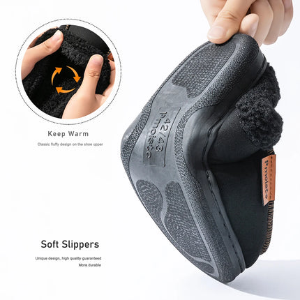 Winter New Men's Imitation Deer Skin Slippers TPR Bottom Warm and Comfortable Indoor Slippers Suitable for Home Wear anti Slip