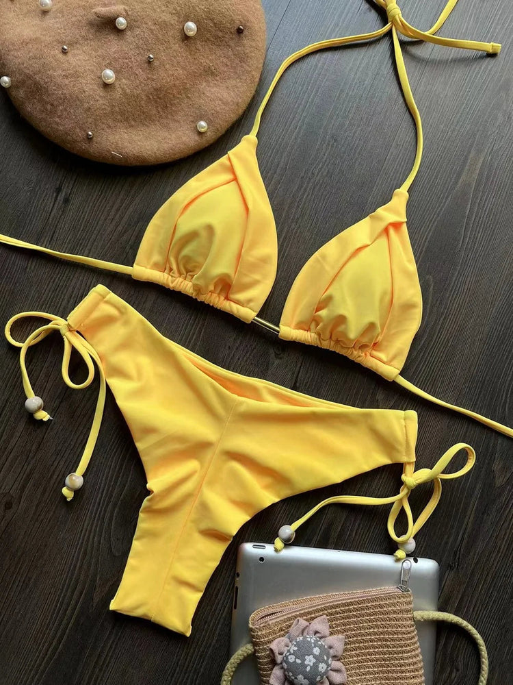 RUOTONGSEPT 2025 Nuovo Sexy Costume da Bagno Triangolare in 13 Colori per Donne, Bikini Brasiliano, Costume Push-Up, Set Bikini da Spiaggia platinumshop