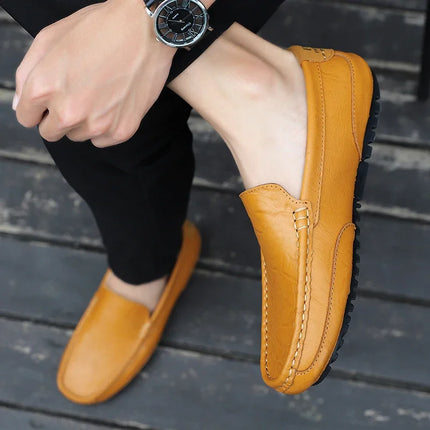 Mocassini in Pelle Traspirante, Scarpe Casual da Uomo, Slip-on Formali Italiane, Chaussure Homme