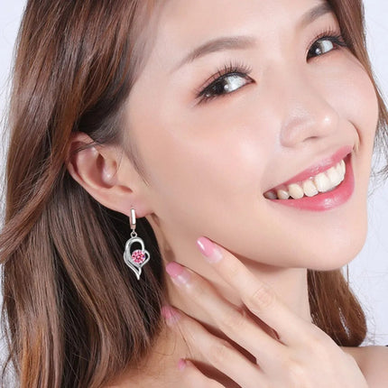925 Sterling Silver New Woman Fashion Jewelry High Quality Blue Pink White Purple Crystal Zircon Hot Selling Earrings PlatiNum