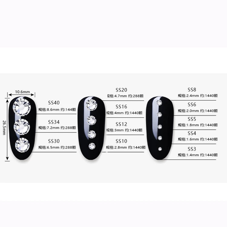 144/288 /1440pcs SS3-SS50 Crystal AB Clear Nail Rhinestones Non Hotfix Flat Back Stones DIY Strass Nail Art Decor Accessories