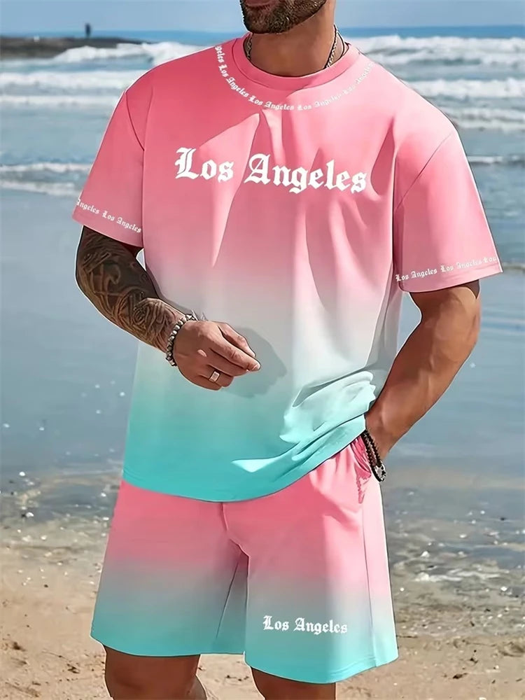 2026 Primavera/Estate Nuovo Top a maniche corte da uomo semplice e casual e pantaloncini casual, set primavera/estate da uomo casual da strada 2 pezzi platinumshop