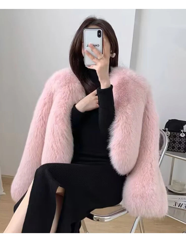 ZADORIN Thick Warm Winter Fur Coats Woman Luxury Fluffy Black Faux Fur Coat Woman Clothing Fox Fur Faux Coat Short Furry Jacket