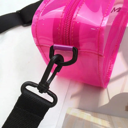 Borsa a Tracolla Trasparente con Effetto Laser per Donne, Mini Borsa Messenger alla Moda in PVC Colorato, Piccola Borsa Tote