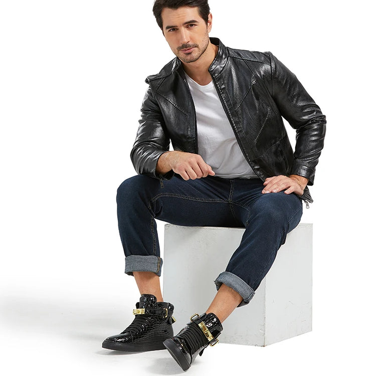 Male Genuine Natural Leather Shoes Luxury Brand Comfortable Casual White Designer High Quality Sneakers Gifts For Man Original