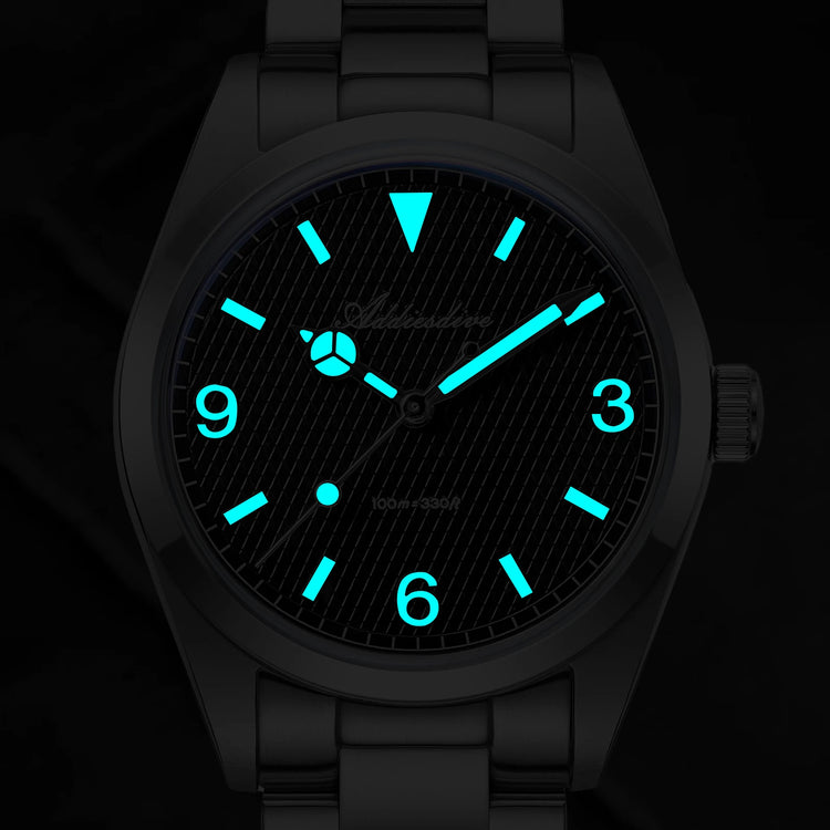 ADDIESDIVE Men's VH31 Quartz Watch Super Luminous 36mm Bubble Glass Wristwatch 100m Waterproof 316L Stainless Steel Watches Male