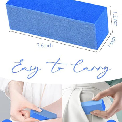 24/48PCS Nail Buffer Blocks 180/180/240 Grit Professional Salon 3 Way Blue Buffing Blocks for Manicure