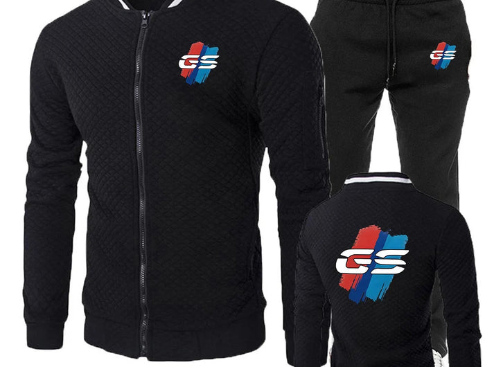 2025 Spring And Autumn Man's GS Adventure Motorcycle Logo Print Street Fashion Cardigan Popular Hoodies Pants Suits Pants Suits PlatiNum