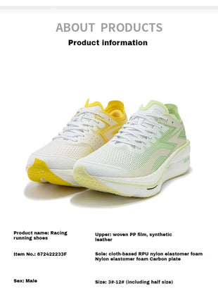 361 Degrees FLAME 3.0 Men Women Running Shoes Carbon Plate Racing Rebound Stable Breathable Wear-resistant Sneakers 672412207 PlatiNum