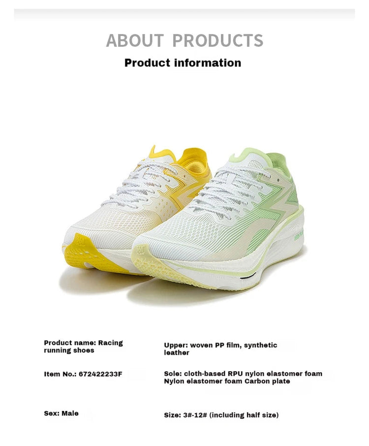361 Degrees FLAME 3.0 Men Women Running Shoes Carbon Plate Racing Rebound Stable Breathable Wear-resistant Sneakers 672412207 PlatiNum