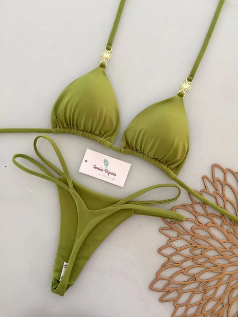 Micro Bikini 2026 Push Up Donna, Costume da Bagno Sexy, Set Bikini Brasiliano, Perizoma, Biquini Floreale, Stampa, Abbigliamento da Spiaggia