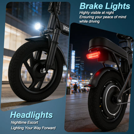 Bici Elettrica Pieghevole All-Terrain per Adulti, 500W, 35KM/H, Autonomia 65KM, Ruote 14 Pollici, per Pendolari Urbani, Disponibile in Magazzino UE
