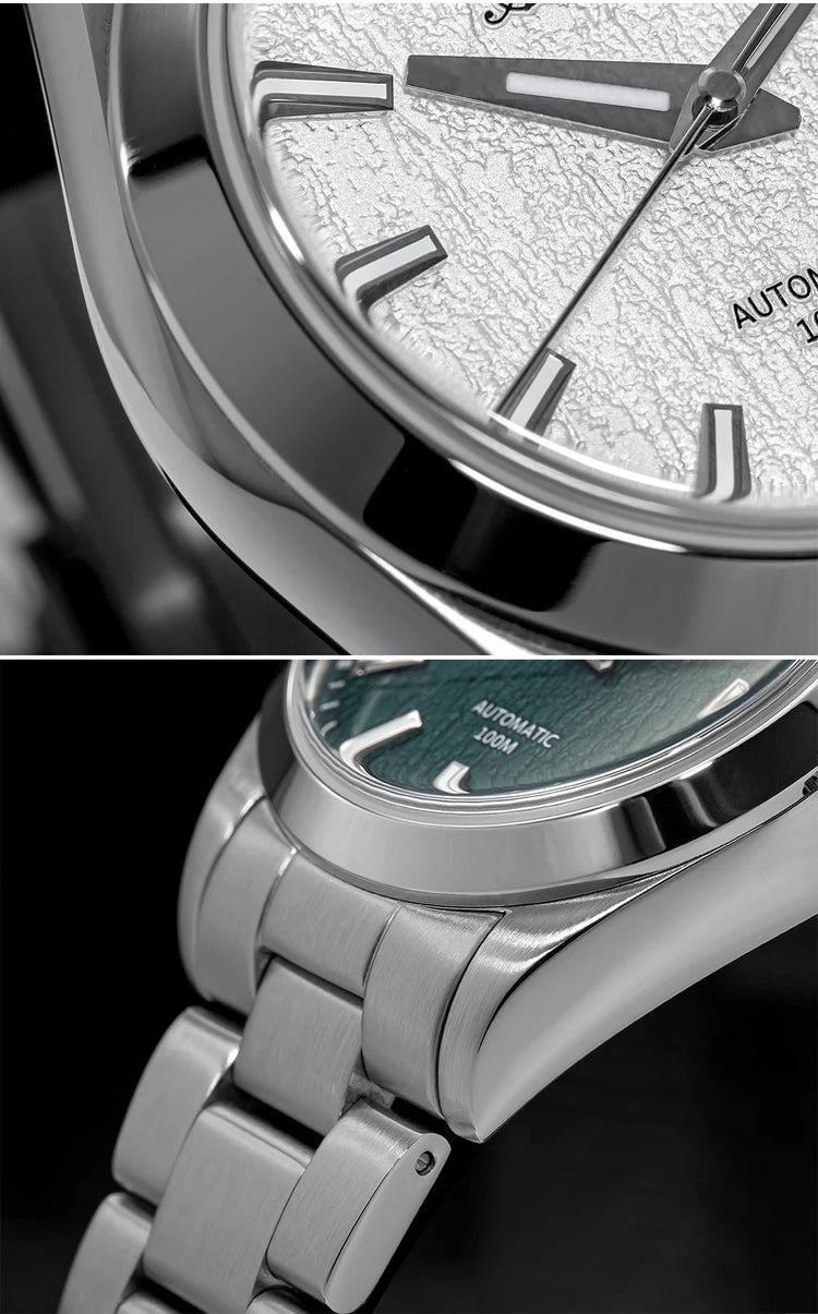 ADDIESDIVE Top Brand Automatic Watch For Men Sapphire Glass Unique Bark Texture Waterproof Luminous Mechanical Watch New AD2075