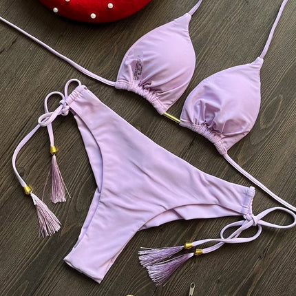 RUOTONGSEPT 2025 Nuovo Sexy Costume da Bagno Triangolare in 13 Colori per Donne, Bikini Brasiliano, Costume Push-Up, Set Bikini da Spiaggia platinumshop
