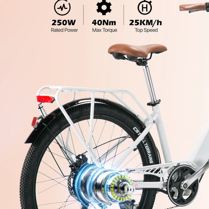 Bicicletta Elettrica Cityrun per Adulti, 26 Pollici, Unisex, Motore 250W, Batteria 36V/10Ah, Velocità Massima 25 km/h, Pedalata Assistita, Autonomia 70-90 km.