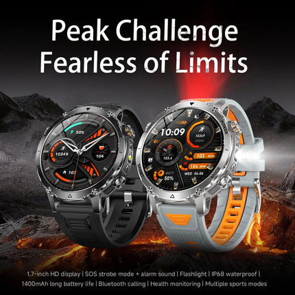 Military Grade Sapphire Smart Watch HeartRate SO2 BT5.3 Call Custom dial Smartwatch for Men Breathable Band Sports watch 1400mAh
