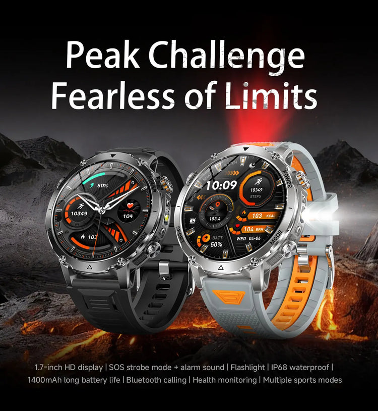 Military Grade Sapphire Smart Watch HeartRate SO2 BT5.3 Call Custom dial Smartwatch for Men Breathable Band Sports watch 1400mAh